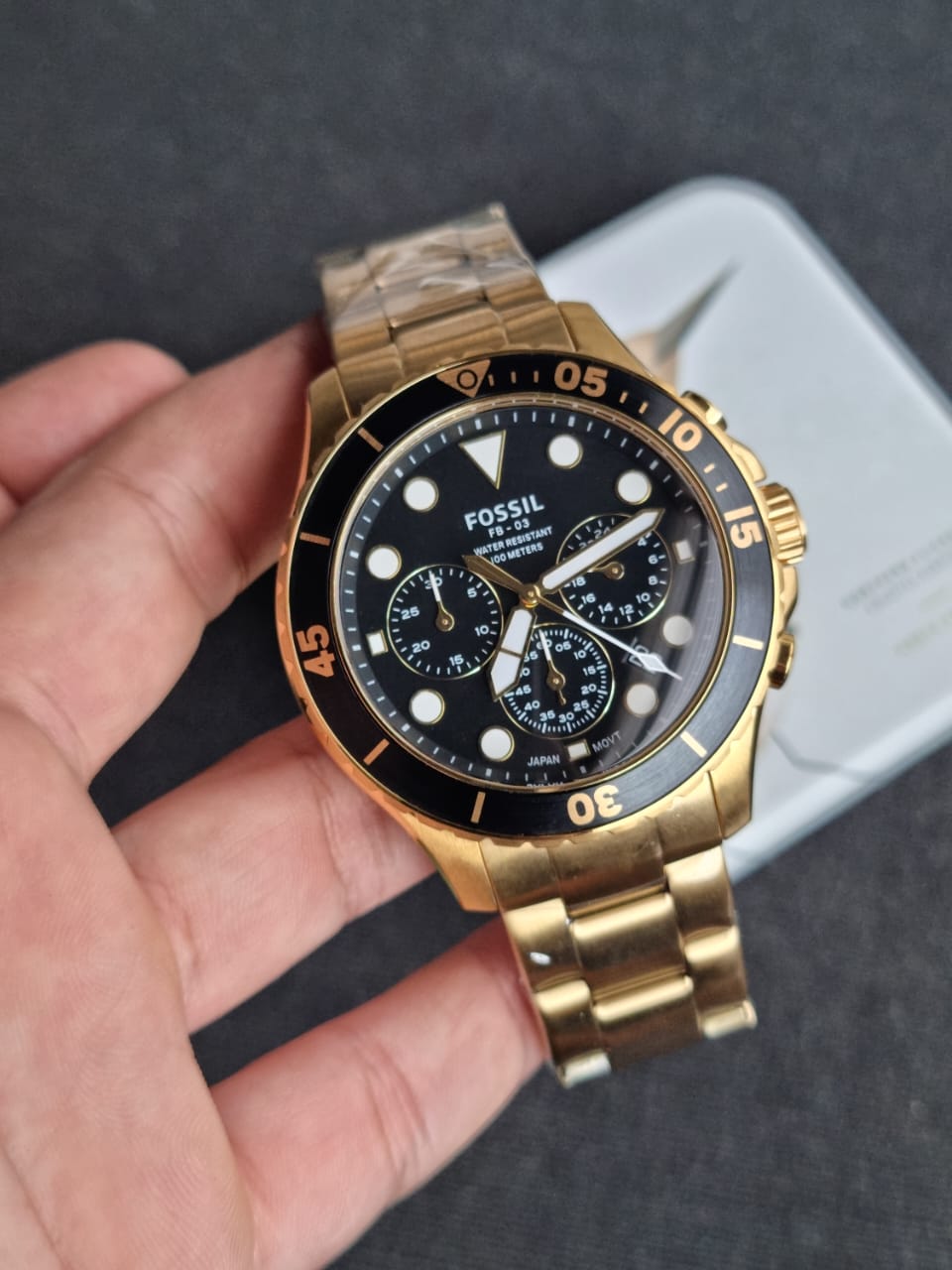 Fossil Fb 03 Gold Metal Watch